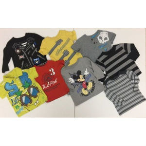 Boys Toddler Bundle of 10 T-Shirt Tops 9-12 Mos